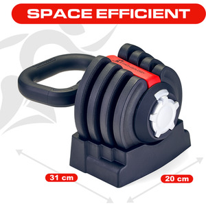 ELEMENT10 Adjustable Kettlebell 1kg to 10kg - Black Red by Strongology