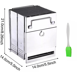 Portable Wood Burning Camping Stove - Silver