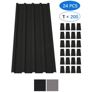 24X Pack Corrugated Roof Sheet Panels - Grey by BIRCHTREE