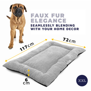 Soft Padded Fleece Dog Bed - Grey / XXL by DogCratesPlus
