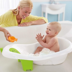Baby to Toddler Bath 4 in 1 Slingn Green Seat Tub - Multicolour by Fisher Price