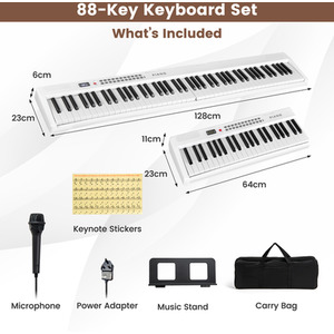 88 Key Foldable Electric Keyboard Piano by Costway