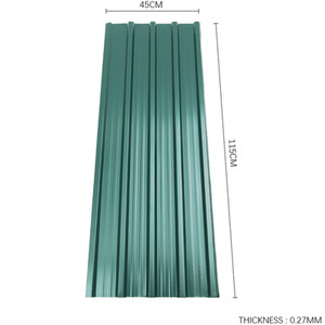 Set of 12 Steel Corrugated Panels - Dark Green by Livingandhome