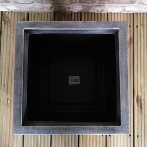 Small Lazio Square Grey Pewter Garden Planter - Grey by Samuel Alexander