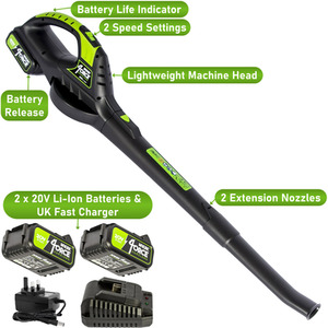 MYLEK Cordless Leaf Blower and Hedge Trimmer - Black by Mylek
