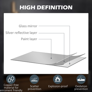 kleankin Bathroom Mirror with Front and Backlit, 3X Magnification, Anti-Fog - Clear by kleankin