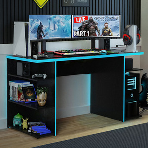 Madesa Gaming Computer Desk - Black/Blue by Madesa