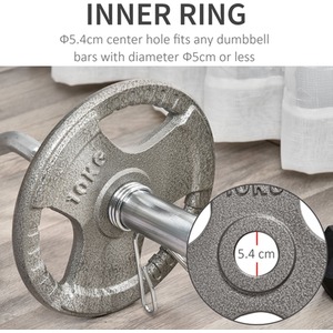 HOMCOM Weight Plates Grip Plate Sets - Silver / 2 by HOMCOM