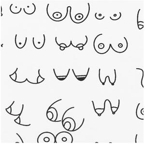 Boobs White Stone Non Slip Bath Mat - White by Artsy Mats