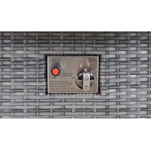 Arizona Fire Pit Round Rattan Patio Dining Set - Grey / 6 by Giardino