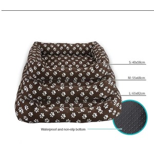 Fabric Dotted Pet Bed Brown (Pet Paws) by Bristar