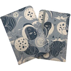 Abstract Moon and Stars Passport Cover - Grey by Warren Reed - Designer