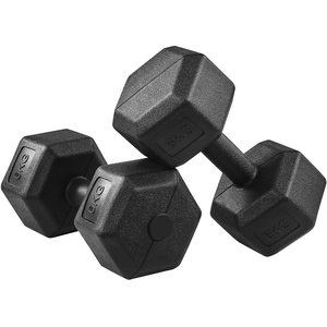 Set of 2 Dumbbells for Strength Training Aerobic - Black / 12kg by Yaheetech
