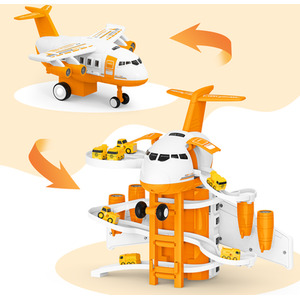 Transport Cargo Airplane Simulated City Race Track Car Toys Set