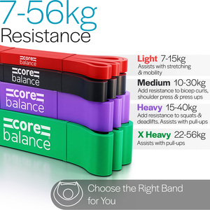Set of 4 Pull Up Resistance Bands - Multi-Coloured by Core Balance
