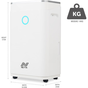 Dehumidifier with Digital Control Panel - White / 14.5kg by NETTA