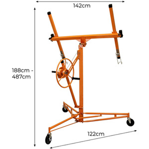 16ft Drywall and Plasterboard Lifter Hoist - Orange by T-Mech