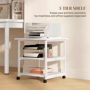 HOMCOM 3-Tier Printer Stand with Storage and Wheels by HOMCOM