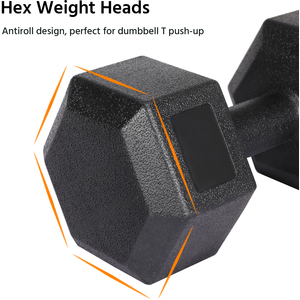 Set of 2 Dumbbells for Strength Training Aerobic - Black / 10kg by Yaheetech