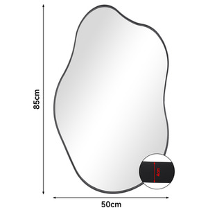 Cloud-Shaped Iron Frame Explosion-Proof Wall Mirror - Black by Livingandhome