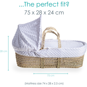 Dimple Palm Moses Basket - Grey by Clair de Lune