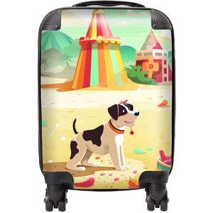 Doggy On A Beach Holiday Suitcase - Yellow / 29l by Warren Reed - Designer