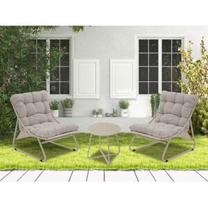 Siesta Sling Bistro Set - Grey by Outdoor Essentials