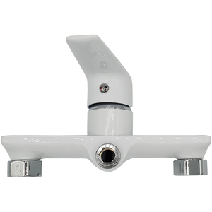 WhiteChrome Bathroom Shower Elegant Wall Mounted Mixer Single Lever Tap - White by Invena