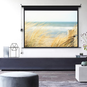 Large Electric Motorized Projector Screen - Black / 120 Inches by Livingandhome