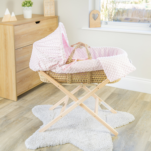 Dimple Palm Moses Basket - Grey by Clair de Lune