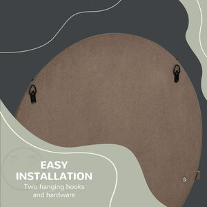 kleankin Round Bathroom Mirror with Shelf Wall Mounted Makeup Mirror - Grey by kleankin