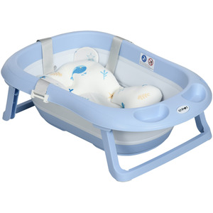 ZONEKIZ Foldable Baby Bathtub with Non-Slip Support Legs - Blue by ZONEKIZ