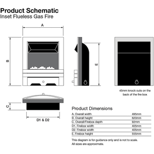 Focal Point Blenheim Flueless Manual Gas Fire - Chrome by Focal Point Fires