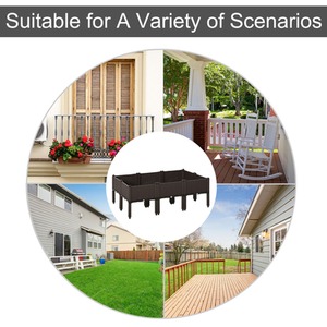 Outsunny 6 Piece Lightweight Raised Flower Bed - Brown by Outsunny