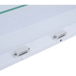 Bathroom 2-Door Mirror Cabinet with Lights - White by Livingandhome