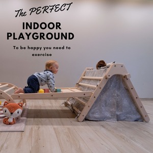 Wooden 5-in-1 Montessori Climbing Set for Toddlers - Natural by NOVECRAFTO