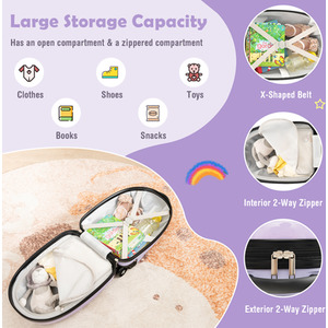 16'' Kids Carry-On Luggage-Purple - Purple by Costway