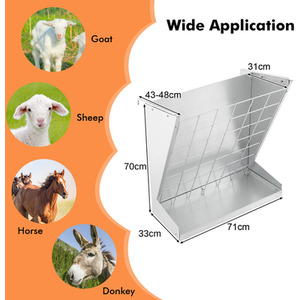 Livestock Hay Rack Forage Rack - Silver by Costway