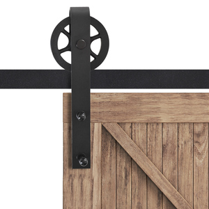 HOMCOM Carbon Steel Sliding Barn Door kits - Black by HOMCOM