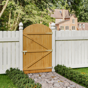 90CM Semi Braced Arch Top Wooden Garden Gate by Livingandhome
