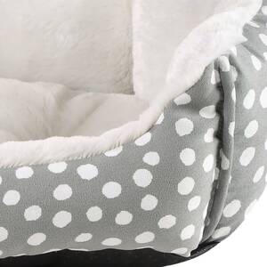 Luxury Polka Dot Dog Bed L - Grey by Dreampaws