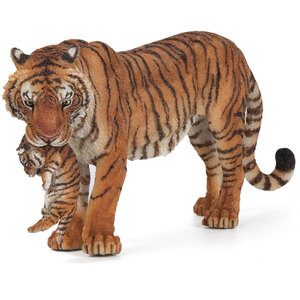 PAPO Wild Animal Kingdom Tigress with Cub Toy Figure - Black by PAPO