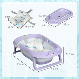 ZONEKIZ Foldable Baby Bathtub with Non-Slip Support Legs - Purple by ZONEKIZ