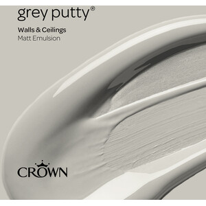 Crown Breatheasy Matt Emulsion Paint 5L - Grey Putty by Crown Paints