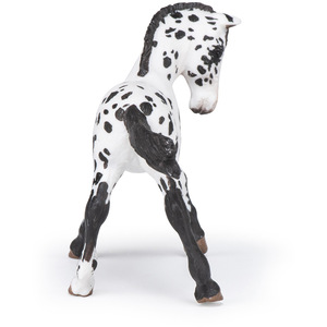 PAPO Horse and Ponies Black Appaloosa Foal Toy Figure - White by PAPO