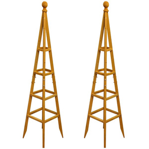 Wooden Garden Obelisk - Brown / 2 by Selections