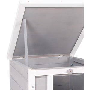 PawHut Wooden Pet Hutch Small Animal House - Grey by PawHut