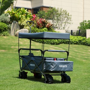 Handcart Foldable with Roof - Folding - Tool Trolley - Grey by AREBOS