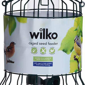 Wild Bird Hanging Cage Seed Feeder - Black