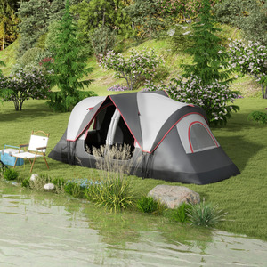 Outsunny Camping Tent with 2 Bedroom and Waterproof Rainfly by Outsunny